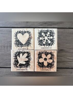 Stampin’ Up! Made From Scratch 2005 Set of 4 Stamps Retired
